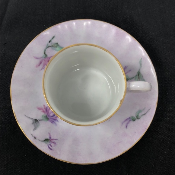 M Halley Purple Floral China Teacup & Saucer - Picture 2 of 6